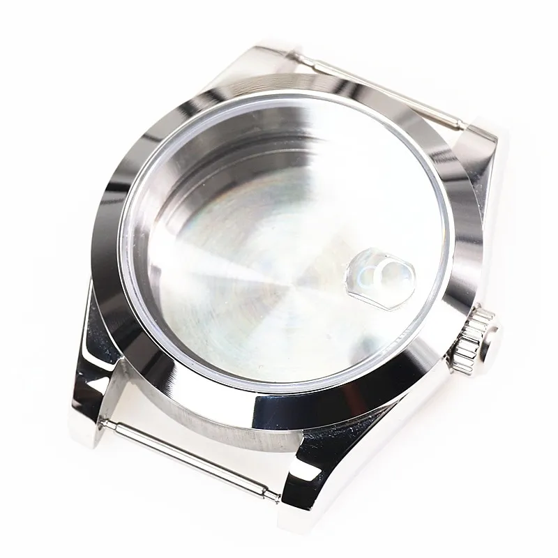 39Mm Oyster Perpetual Sapphire Glass Magnifying Glass Stainless Steel Watch  Case For Seiko Nh35a Nh36 Movement Accessories MOD 