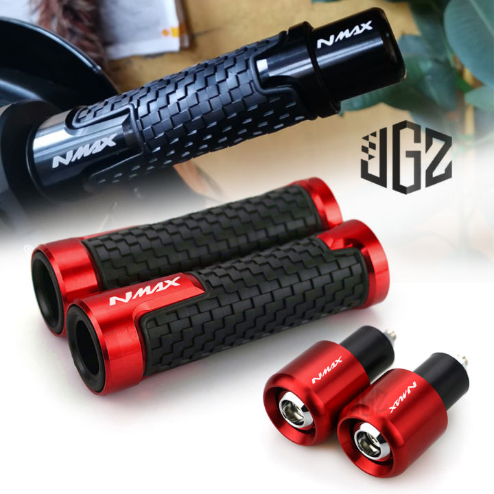 NMAX Hand Grip with Bar End Plugs Motorcycle Handle Grips Rubber Gel ...