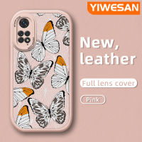 YIWESAN เคสสำหรับ Xiaomi Redmi Note 11 4G Note 11S Note 11T Note 11 5G Poco M4 PRo 5G เคสรูปผีเสื้อดีไซน์ใหม่เคสใส่โทรศัพท์หนังนิ่มป้องกันการตกพร้อมเคสป้องกันกล้องเลนส์คลุมทั้งหมด