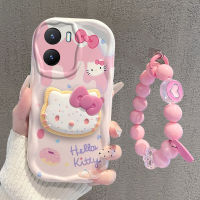 เคส OPPO A57 A58 4G A78 A38 A18 A98 A77S A55 A17 A17K A16 A15 A54 A95 A96 A76 A12 A3S A7 A5S A74 A94 A93 Reno 4F F9Pro A9 2020การ์ตูนคิตตี้สีชมพูฐานรองเค้กป้องกันโทรศัพท์ตกเคส