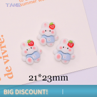 ?【Lowest price】TANG 10pcs ใหม่น่ารักมินิสตรอเบอร์รี่กระต่ายเรซิ่น Figurine งานฝีมือ flatback เครื่องประดับทำ hairwear manicure accorie