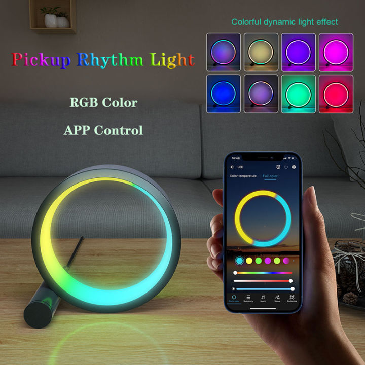 rgb-แหวนไฟกลางคืน-led-โต๊ะ-app-เพลงจังหวะไฟบรรยากาศ-app-โคมไฟควบคุมระยะไกลสำหรับเกมสก์ท็อปห้องนอนห้องนั่งเล่น