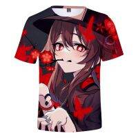 NEW Game Genshin Impact Hu Tao Printed Fashion 3d T-shirt for Boys/girls New Casual Cool Short Sleeve T-shirt