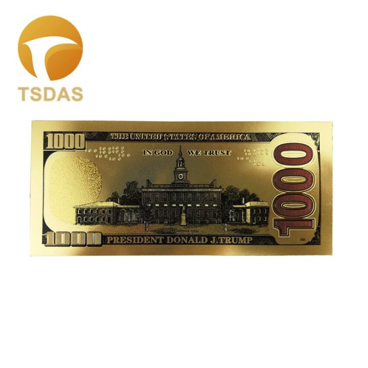 ยอดขายใหญ่ของสหรัฐอเมริกาประธานาธิบดีโดนัลด์ทรัมป์ดอลลาร์ชุดสะสมธนบัตร-1000ธนบัตรชุบทอง
