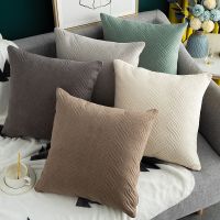 [FAZOZO Home Textile Store] ผ้าคลุมสีทึบปลอกหมอนนุ่มสบาย1ชิ้นของตกแต่งบ้านสำหรับตกแต่งห้องนั่งเล่นเบาะรถโซฟา45x45cm ปลอกหมอน