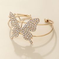 [COD] BZ1749 Cross-border and full diamond butterfly female bracelet plating opening adjustable double layer