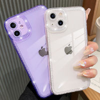 เคสไอโฟน iPhone 11 12 13 Pro Max เคส iPhone ซิลิโคนนุ่มเคสใสขอบสี่เหลี่ยมหรูหรา พราวสตาร์ไดมอนด์ กล้องป้องกันดวงตานางฟ้า สีที่บริสุทธิ์ สีดำ สีม่วง สไตล์เรียบง่ายสำหรับ iPhone 13 Pro Max iPhone 12 Pro Max iPhone 11 Pro Max iPhone 7 Plus XR XS MAX