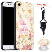 สำหรับVIVO Y53/1606ซิลิก้าเจลซอฟท์เคสโทรศัพท์กับแหวนและสตริง