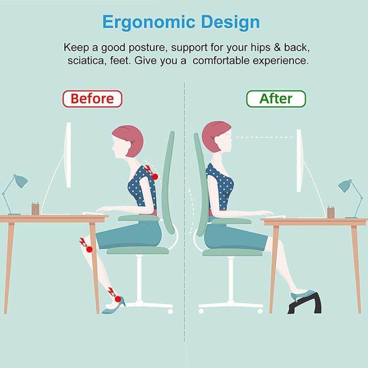 HOT ILEVC OFNATURE Ergonomic Under Desk Foot Rest Footrest with Massage