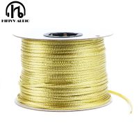 【DT】high quality Gold and silver PET braided mesh tube 8MM PET transparent silk mixed flat gold wire braided cable sleeve D7-11mm  hot