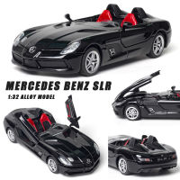 Diecast 1:32 Toy Car Mercedes Benz SLR Roadster Alloy Model Miniature Metal Vehicle Collection for Children Christmas Gifts Boys