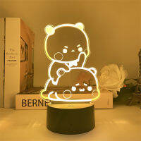 Bubu Dudu ไฟ Led หมีแพนด้ารูป USB 16สีปรับการ์ตูนกลางคืนเปลี่ยนสีที่ชัดเจนผู้ถือโคมไฟตกแต่งบ้าน