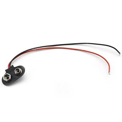 ‘【；】 10Pcs Guitar Bass 9V Volt Battery Cable Connection 9V Battery Clips Connector Buckle 15Cm Black Red