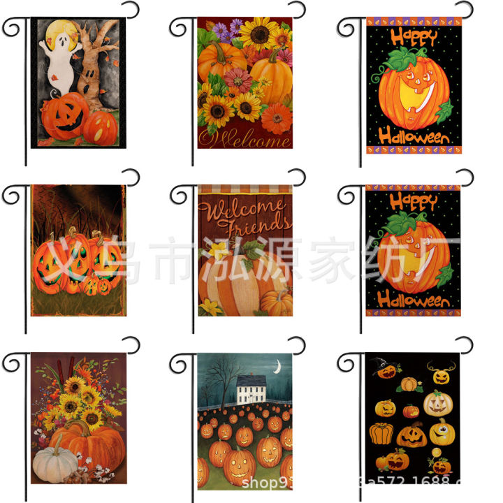 football-hot-halloween-pumpkin-series-garden-flag-flax-manufacturer-direct-to-custom-outdoor-decor-flags