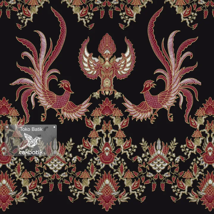 Kain Batik Motif Burung Merak Kembar Elegan Ukuran 2 Meter Lebih Lazada Indonesia