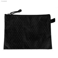 ❧♕✵ Black Nylon Sexangle Printed A5 Paper Document Files Organizer Bag