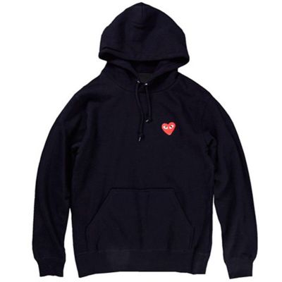 Japanese fashion Couple costume PLAY men and s same little red hearts lovers pullover hooded loose plush sweater Size XS-4XL