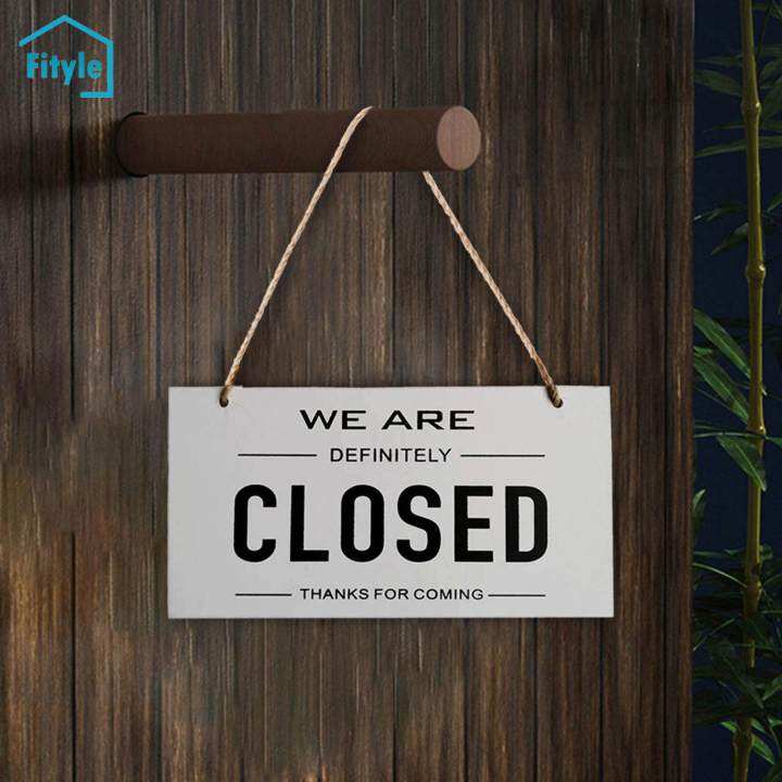Fityle Rustic Open Closed Sign Door Sign Plaque Hanging Double Sided ...