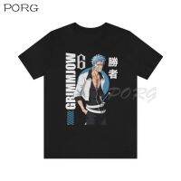 BLEACH Grimmjow Jaegerjaquez เสื้อยืดอะนิเมะสไตล์ญี่ปุ่นเสื้อผ้าสตรีทแวร์ผู้ชายเสื้อผู้ชายผ้าฝ้ายสำหรับผู้ชาย