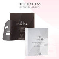 HER HYNESS INSTANT GLOW BLACK MASK - 7 SHEET เฮอ ไฮเนส แบล็คมาส์ก เพื่อผิวโกลว์ใส 7 แผ่น มาส์กแผ่น แผ่นมาส์กหน้า