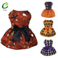 【FStar ?】 Halloween Pet Skirts With Bowknot Soft Comfortable Sleeveless Round Neck Puppy Princess Dresses Outfits For Small Medium Dogs