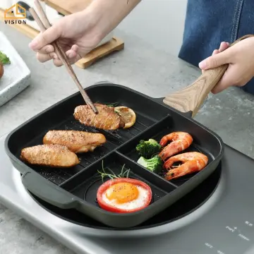  3 Section Pan Skillet - Square 3 in 1 Breakfast Pan