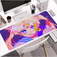 Moon Girl Pink Mouse Pad ตู้คอมพิวเตอร์พิมพ์แบบกำหนดเองสำหรับเกมพีซีแล็ปท็อปแผ่นรองเมาส์อะนิเมะอุปกรณ์เสริมสำหรับเกมโต๊ะคีย์บอร์ด