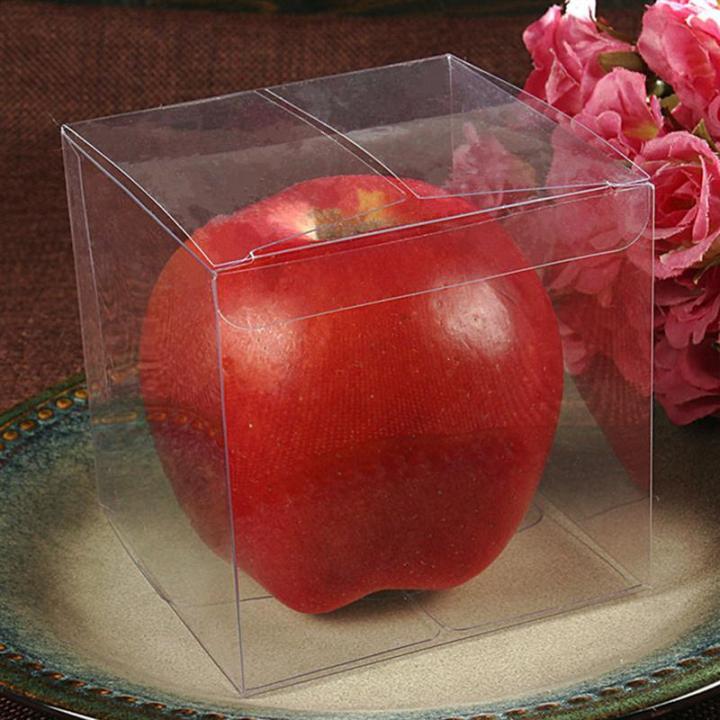 กล่องใสกล่องสำหรับแอปเปิ้ลของขวัญลูกอมโปรดปรานใสโปรดปรานพลาสติก-cube-ของขวัญแสดงคริสต์มาสแต่งงานคัพเค้กกรณีคริลิค