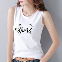 COD DSFERTRETRE Round Neck Sleeveless Top Women Cotton Summer Loose Plus Size T-shirt