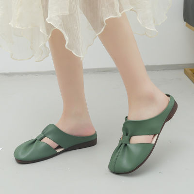 Kslm รองเท้าคุณแม่2023,รองเท้าลำลองแบบเป็นแอ่งกว้างด้านล่างที่อ่อนนุ่มส้นแบนฤดูร้อนเสื่อปิกนิกกันน้ำรองเท้าผู้หญิงรองเท้าแตะเดินชายหาดสำหรับผู้หญิง Baotou