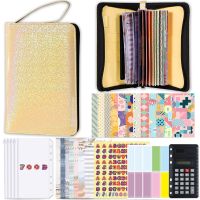 A6 Pu Zipper Tote Bag Notepad Colorful Hand Ledger Binder Budget Loose-Leaf Notebook Wallet Daily Money Cash Financial Planner Traps  Drains