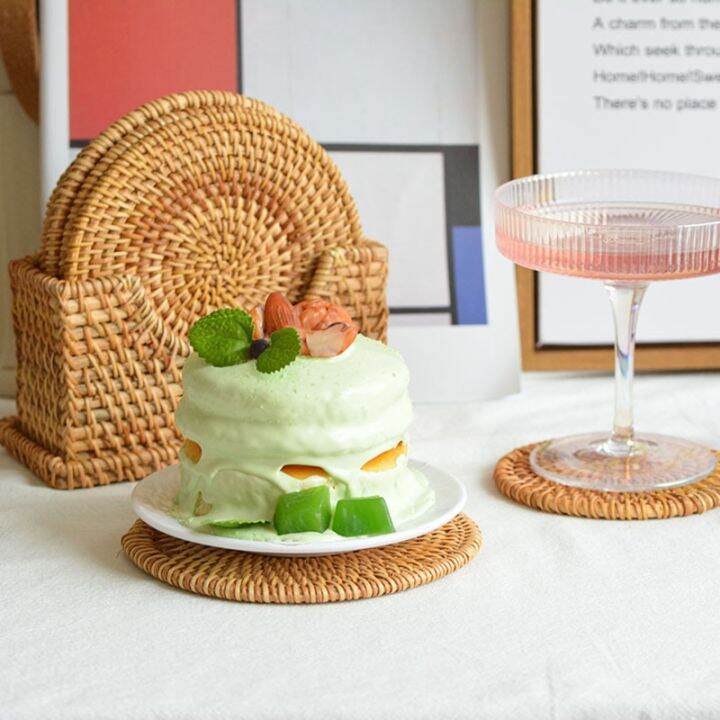 1pcs-drink-coasters-set-for-kungfu-tea-accessories-round-tableware-placemat-dish-mat-rattan-weave-cup-mat-pad-diameter-8cm10cm