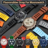 №☽■ สายนาฬิกา Fluoro Rubber สำหรับ Omega X Swatch MoonSwatch Sport Waterproof Silicone Quick Release Bracelet Band Men Women 20มม.