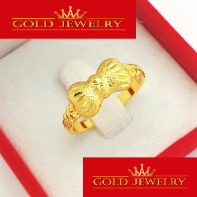 เครื่องประดับ แหวนทอง แหวนทองคำ เศษทองคำเยาวราช ลายโบว์ น้ำหนัก 2 สลึง