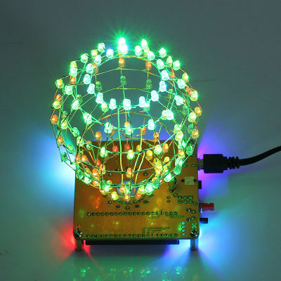 RGB LED ลูกบาศก์บอล DIY ชุดที่มีสีสันไฟ LED Cube ลูกบาศก์บอล W เชลล์สร้างสรรค์อิเล็กทรอนิกส์ชุดการควบคุมระยะไกล DIY ไฟในคืน