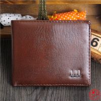 LOR-Designer Luxury nd Small Short Leather Men Wallet Male Coin