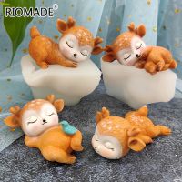 3D Cute Deer Silicone Mold Fondant Chocolate Cupcake Dessert Cake Decorating Tools Sika Deer Shape Kitchen Baking Mould