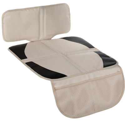 Custom Car Seat Cover Beige Thick Padding Carseat protector Cushion with Organizer Pockets