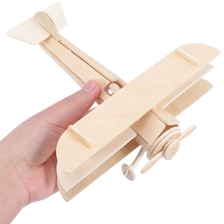 เครื่องบินไม้ตัวต่อเกมปริศนา3มิติโมเดลของเล่นชุดเครื่องบินสร้างชุดต่อของเด็ก