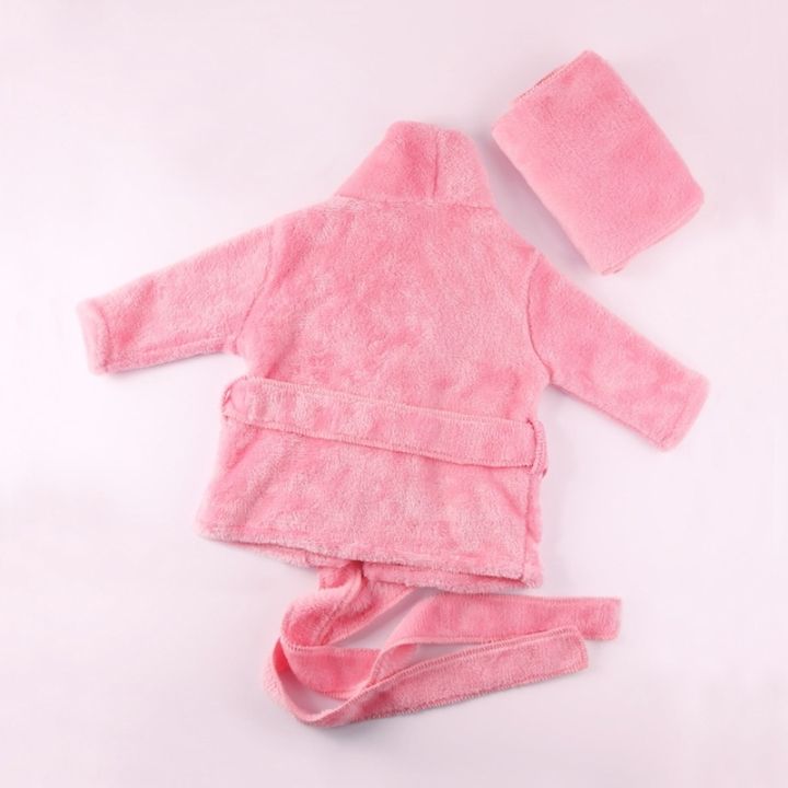 xiaoli-clothing-สีทึบเสื้อคลุมอาบน้ำเด็กชุดผ้าขนหนู-thicken-flannel-ชายหญิง-robe-กับเข็มขัดผ้าเช็ดตัวทารกแรกเกิดการถ่ายภาพ-props-posing-outfit