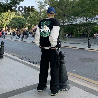 American HIPHOP Jackets uniform Street Bulldog print mens new fashion loose Korean Baseball Jacket for men and women