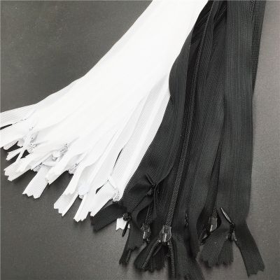 20pcs/lot white black Invisible zipper 25/40/50/60cm Back cushion Skirt Hidden 3 Nylon Zipper for sewing/Garment accessory DI