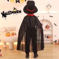 [Fast delivery] Halloween childrens costume boys and girls black robe wizard cloak cloak performance costume kindergarten magician dress up