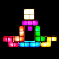 DIY 2nd รุ่น T Etris ปริศนาแปลก LED ไฟกลางคืนวางซ้อนกันได้ LED โคมไฟตั้งโต๊ะ Buildable บล็อกเด็กของเล่นแสงของขวัญคริสต์มาส