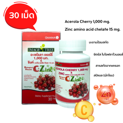 IMAGE TREE Acerola Cherry 1000mg &amp; Zinc 15mg ( อิมเมจ ทรี อะเซโรลา เชอร์รี่ Vitamin C ) วิตามินซี สังกะสี