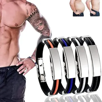 Mens leather hot sale magnetic bracelets