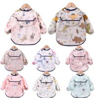 【CW】 Baby Bandana Bibs Colorful Cartoon Infant Eating Children Sleeve Apron Feeding Bib