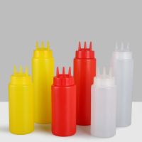 1PC 3 Hole Squeeze Condiment Bottle With Nozzles Ketchup Mustard Salad Olive Oil Bottles Kitchen Gadget Accessories