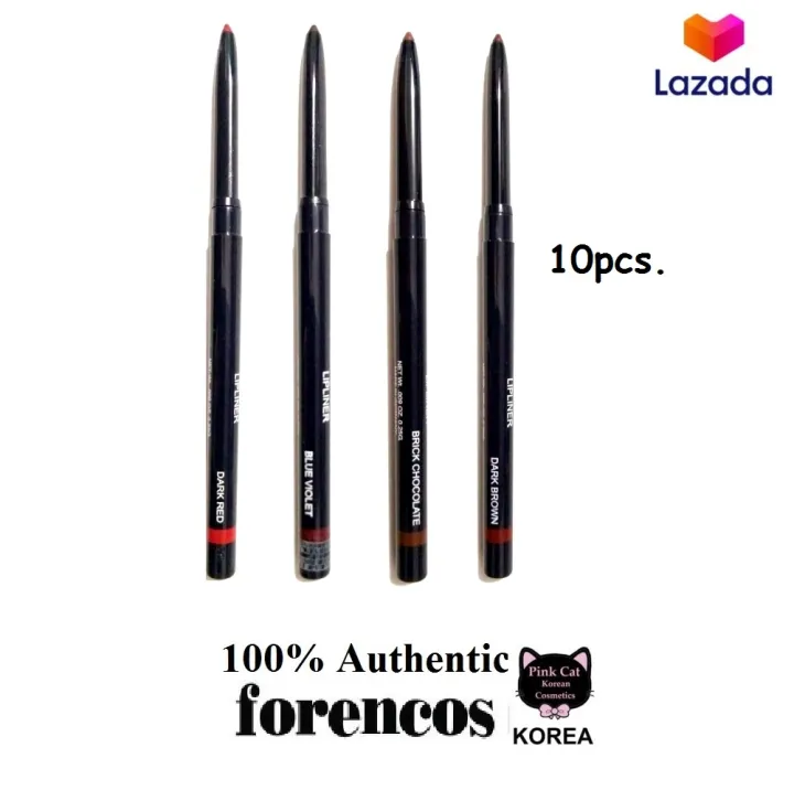 Korean Cosmetics FORENCOS Authomatic Long Lasting Lip Liner 10pcs