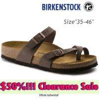 BIRKENSTOCK รองเท้าแตะผู้ชายและผู้หญิง,รองเท้าแตะแฟชั่นใส่สบายทนต่อการสึกหรอรองเท้าแตะลำลองใส่สบายแบบสั้นพื้นแบนเท้ากลมรองเท้าแตะชายหาด